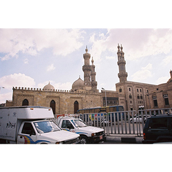View of the al-Azhar mosque as seen from the street